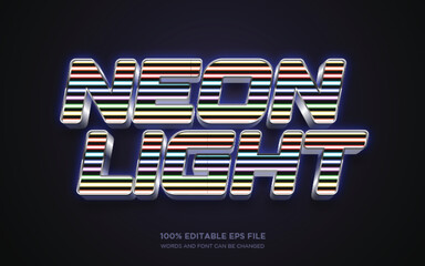 Obraz premium Neon Light 3D editable text style effect 