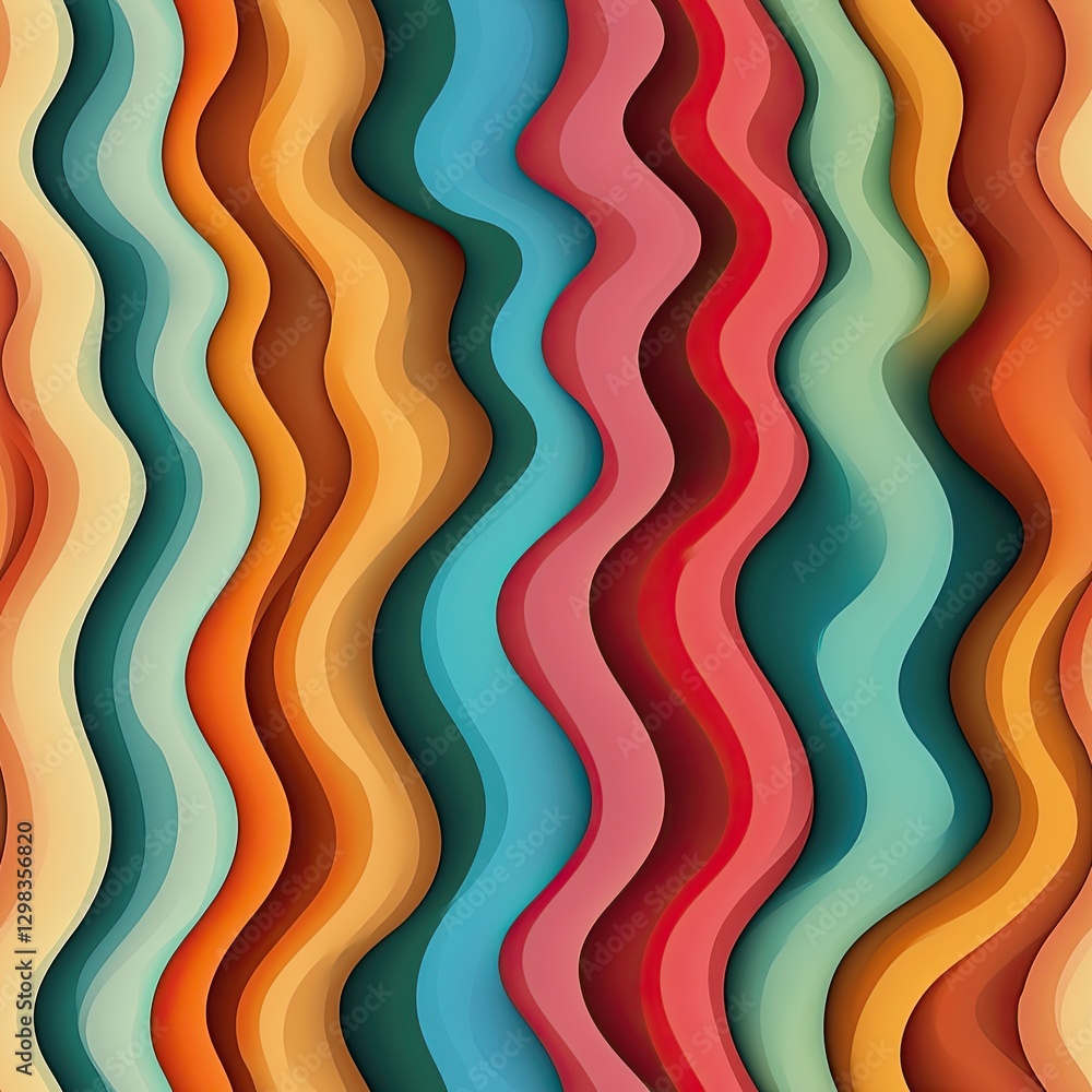 Poster seamless pattern wavy ripple effect with subtle color fades