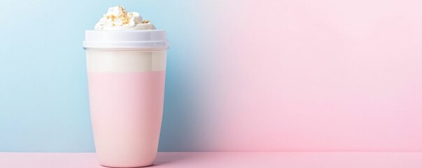 Vibrant Pastel Colored Protein Shake in Modern Shaker Bottle   Refreshing and Energetic Beverage for Fitness Healthy Lifestyle and Wellness
