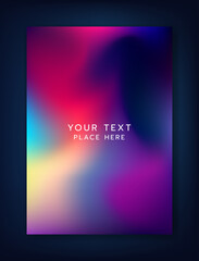 Fototapeta premium Gradient poster. Colorful Bright futuristic minimal background. Pink purple trendy background. Trendy fluid creative brochure. Flyer template. Abstract hologram. Vector multicolor modern illustration