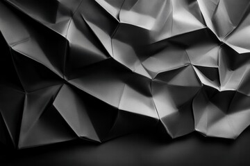 Obraz premium Abstract Black Crumpled Paper Texture for Background Design Use