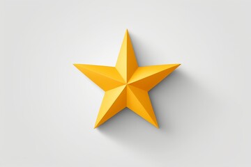 Obraz premium yellow star on a white background with shadow