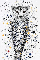 Cheetah in a Splash of Color Abstract Animal Art Print