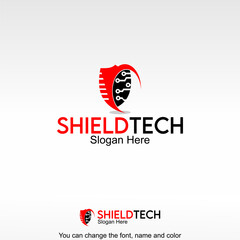 Shield Tech Logo Template Design Vector