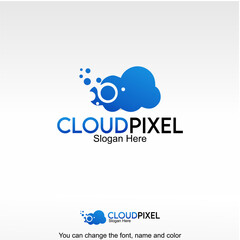 Cloud Pixel Logo Template Design Vector