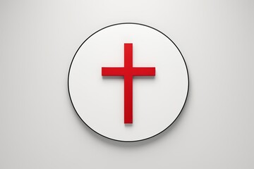 Obraz premium arafed cross on a white circle with a red cross on it