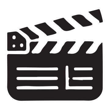 recommend clip art: Movie Clapperboard Silhouette for Film Industry Productions Icon