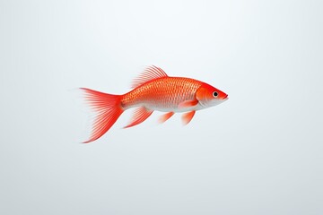 there is a fish that is flying in the sky with a white background