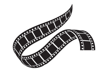 Wavy Film Strip Vector Illustration for Motion Picture Designs