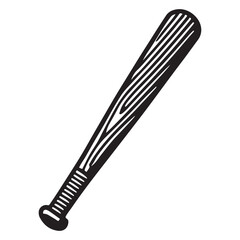 Wooden Baseball Bat Silhouette Illustration Sports Equipment Graphics