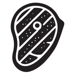 Grilled Steak Vector Design with Crisp Grill Marks and Fat
