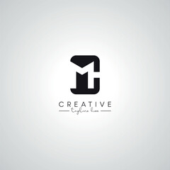 CM MC Letter Modern Artistic Abstract Logo Design. Initial Based Monogram Template.