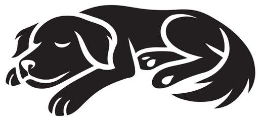 Resting Dog Silhouette Vector Illustration for Pet Lovers