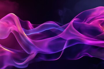 Abstract Colorful Waves in Purple and Pink with Soft Lighting Effects
