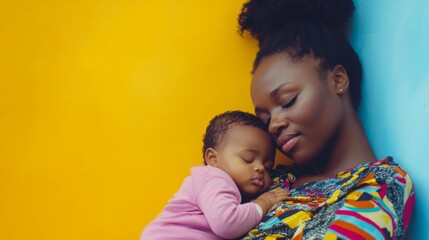 A loving moment between a mother and her baby. The warmth of connection shines through their gentle embrace. This image captures deep affection. Generative AI