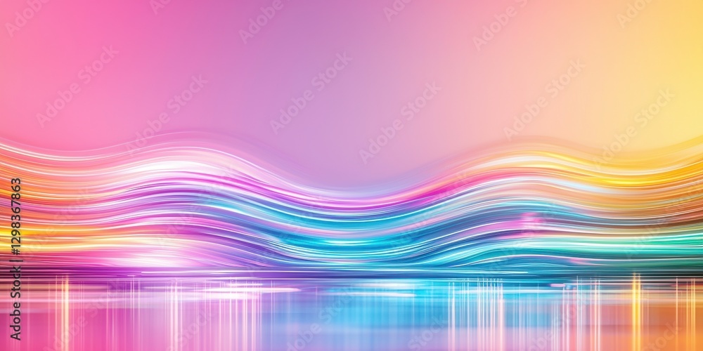 Poster abstract colorful waves with a gradient background.