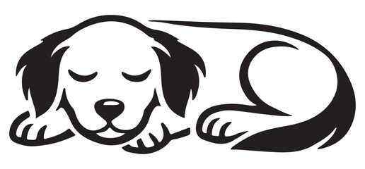 Adorable Sleeping Puppy Illustration Vector for Pet Lovers and Designers