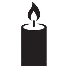 Simple Candle Silhouette Vector Illustration of Warm Light