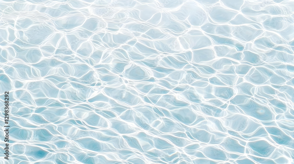 Poster abstract water surface with subtle ripple effect and sparkling sunlight creating a light blue textur