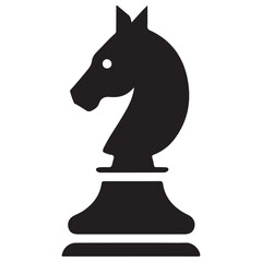 Silhouette of Chess Knight Piece Game Strategy Vector Illustration
