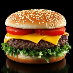 Juicy Cheeseburger Studio Shot