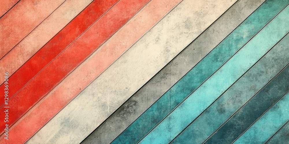 Poster Abstract diagonal multicolored planks create a textured background image