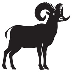 Majestic Bighorn Sheep Silhouette Illustration Vector Graphic Design