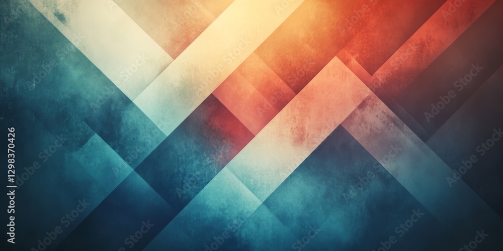 Poster abstract geometrical background with overlapping shapes and vibrant color