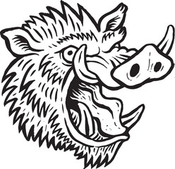 Obraz premium Boar wild pig vector illustration
