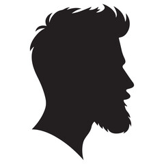 Elegant Bearded Man Silhouette Vector for Professional Branding Materials