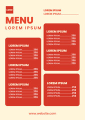 Food template design for Menu