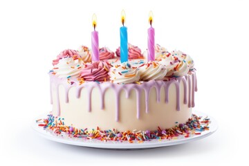 Vanila birthday cake dessert icing cream.