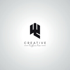 WL LW Letter Modern Artistic Abstract Logo Design. Initial Based Monogram Template.