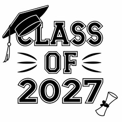 Editable Class of 2027 Graduation Badge for Prin