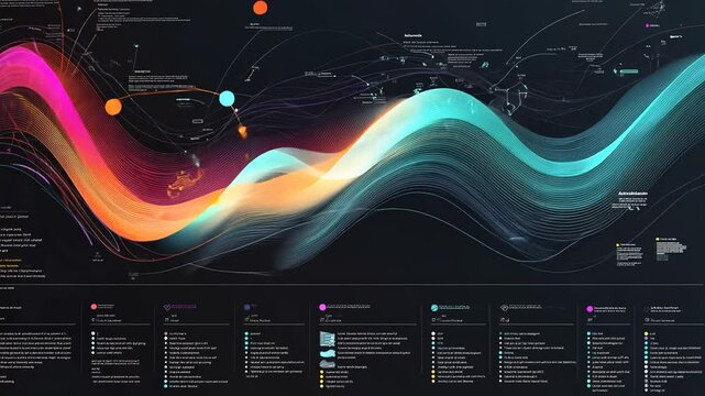 Abstract Data Visualization with Dynamic Lines and Nodes, Futuristic Technology Design