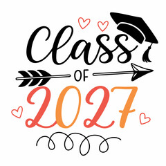 Editable Class of 2027 Badge with Graduation Cap