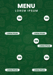 Food template design for Menu