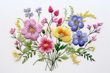 Fototapeta premium Flower embroidery pattern plant.
