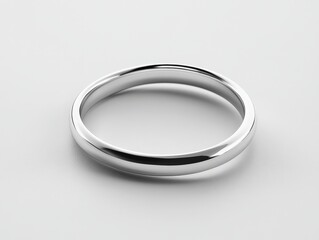 Fototapeta premium Elegant Simple Silver Ring on Minimalist Background for Jewelry