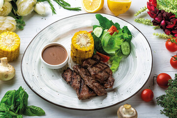 Food, Dish, Table, Served, Meat, Kitchen, Restaurant, Cafe, Plate