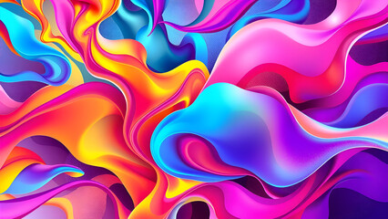 Fototapeta premium Abstract colorful background with waves - blue, orange, pink