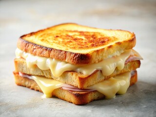 Crispy croque monsieur: a minimalist's French delight.  Bechamel sauce, recipe included.