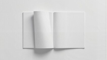 Fototapeta premium Open magazine mockup displayed on neutral background, professional design