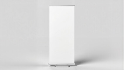 Vertical banner mockup on neutral background, clean design display