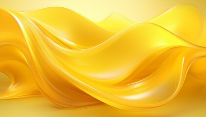 抽象画、黄色の波のグラフィック素材