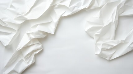 Obraz premium Crumpled white paper background with soft shadows, ideal for textures or design projects.