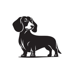 Dachshund Dog Silhouette - Dachshund Dog Vector - Dachshund Dog Illustration.