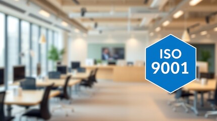 Fototapeta premium ISO 9001, ISO 9001 certified, ISO 9001 badge, quality management system, ISO certification, quality assurance, ISO 9001 standard, business certification, compliance certification, ISO accreditation, 