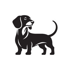 Dachshund Dog Silhouette - Dachshund Dog Vector - Dachshund Dog Illustration.