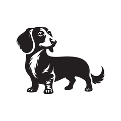 Dachshund Dog Silhouette - Dachshund Dog Vector - Dachshund Dog Illustration.